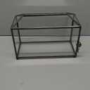 12.6" Glass Card Box Wedding Card Box with Lock for Wedding Reception Cosmetic Home Decor, Handmade Large Geometric Terrarium with Hinged Lid, Brass Frame - (Black/Roof)
