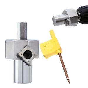 Dog Hole Chamfer Reamer Tool, Workbench Dog Hole Shaping Trimmer T10 Alloy Blade Stainless Steel 9mm Hex Shank for 19mm/20mm Woodworking Dog Holes Polished Finish for Electric Drills (20mm)