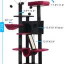 Hey-brother Gothic Cat Tree, 53 inch Cat Tower for Indoor Cats, Cat House with Padded Platform Bed, Toy Balls, Large Cozy Condo, Hammocks and Sisal Scratching Posts, Black and Red MPJ019SBR