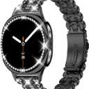 Bling Band+ Case Compatible with Galaxy Watch 8 40mm/44mm, Women Replacement Dressy Strap& Cover for Samsung Galaxy Watch8 (Black)