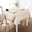 Smiry Square Table Cloth, Waterproof Heavy Duty Vinyl Tablecloths, Wipeable Washable Table Cover for Kitchen and Dining Room (Beige, 70" x 70")