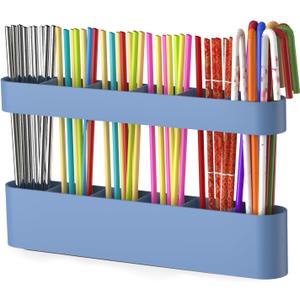 Juome Straw Holder for Cabinet, Silicone Straw Organizer with Double Sided Adhesive Tape, Reusable Tumbler Straws Storage Dispenser for Kitchen Counter Cupboard Door