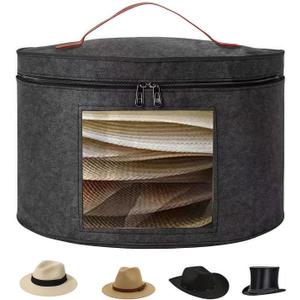 Hat Storage Box,Hat Boxes for women and men Storage,Stackable Round Brim Hats Organizer Bag Container for Closet, Cowboy Hat Organizer, FoldableTravel Cap Boxes