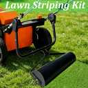 Lawn Mower Striping Roller Set, Heavy Duty Stainless Steel Lawn Striper, Adjustable Self-Install Lawn Striping Tool with Large Weight Fill Port, Suitable for Gas & Electric Push Lawn Mowers