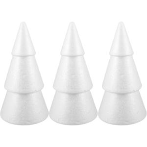 Operitacx 3pcs Foam Cones for Crafts, 9. 8inch Christmas Tree Polystyrene Cone Foam Craft Supplies, for DIY Home Craft-Project, Christmas Tree, Table Centerpiece