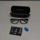 Stylish Blue Light Blocking Glasses for Women & Men  Helps Ease Digital Eye Strain & Headache from Computers, Phones w/Case (Black)