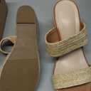 mikarka Slip On Wedge Sandals for Women Open Toe Espadrilles Platform Slides Dressy High Heel Beach Summer Sandal Comfortable Wedges Shoe Mules, Size 8