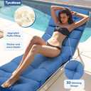 Tycdiose Chaise Lounge Cushions Outdoor Set of 2, 74.4 x 22 x 4.7 Inch Thickened Lounge Chair Cushions Waterproof for Outdoor Furniture with Ties, Non-Slip Patio Pool Chaise Lounge Cushion, Royal Blue