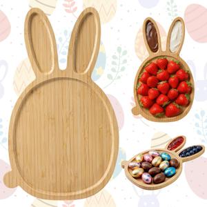 2 x Easter Party Decorations Wooden Bunny Charcuterie Board, Serving Tray for Easter Party, Spring Baby Shower, Dessert Table, Grazing Table Decor