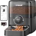 Oneisall Cordless WiFi Automatic Cat Feeder, Rechargeable 100-Day Battery Operated Pet Feeder, 12 Cups/3L Timed Cat Food Dispenser for Large Kibble, Smart App Control (Black)
