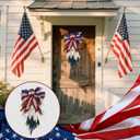 19.7 Inch Patriotic Wreath for Front Door 4th of July Wreath Independence Day White Blue Red Garland for Memorial Day Veterans Day Front Door Decoration Hanging Ornaments
