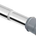 No Sectional Assembly Shower Curtain Rod 56-104 Inch, 1" Diameter Spring Long Adjustable Tension Curtain Rods for Bathroom Windows Closet No Drilling No Rust, Silver