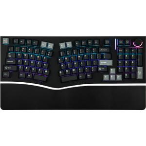 MechLands Feker Alice98 Ergonomic 98 Keys Custom Mechanical Keyboard, VIA Programmable, USB-C Wired Gaming Keyboard, Hot Swappable, 5 Layer Paddings, Control Knob, NKRO, RGB for Win/Mac (Black)