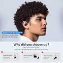 Open Ear Clip Wireless Earbuds Bone Conduction Headphones, Bluetooth 5.4, Open Ear Design for Running Fitness,OfficeBuilt-in Mic, IPX7 Waterproof, LED Display Charging Case,Ear Hooks Black