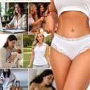 Knowyou Cotton Underwear for Women Cheeky Bikini Womens Underwear Pack Sexy Lace Wasit Hipster Brief Panties for Ladies (M)