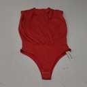LYANER Women's Wraped V Neck Ruched Sleeveless Tank Leotard Bodysuit Top (Red) XS