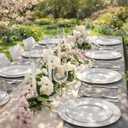 FLOWERCAT 60PCS White Plastic Plates - Heavy Duty White Disposable Plates for Mother's Day/Birthday Party/Wedding -serve for 30 guests Include 30PCS 10.25" & 30PCS 7.5" Plates for Party