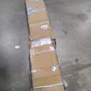 SmartStandard 42 x 84 in Glass Barn Door with 7FT Sliding Hardware Kit & Handle, Pre-Drilled Ready to Assemble, Waterproof PVC Coating, White, 5-Panel Glass