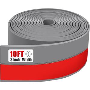 Draft Seal Tape for Doors and Windows 3 in x 10 Ft Silicone Weather Stripping Extra Thick 2mm Door Seal Strip with Strong Adhesive Draft Insulation Stopper Side Seal - Gray