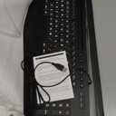 SABLUTE Large Print Wired Backlit Keyboard with Backlight Memory Function, 7-Color Auto-Cycling & Static Single LED, Computer Keyboard with Phone Holder & Wrist Rest, Quiet Crater Keys for PC Laptop