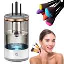 Electric Makeup Brush Cleaner,Multi-Use Cosmetic Brush Cleaner, Automatic Spinning Makeup Brush Cleaner for All Size Makeup Brushes (Black)