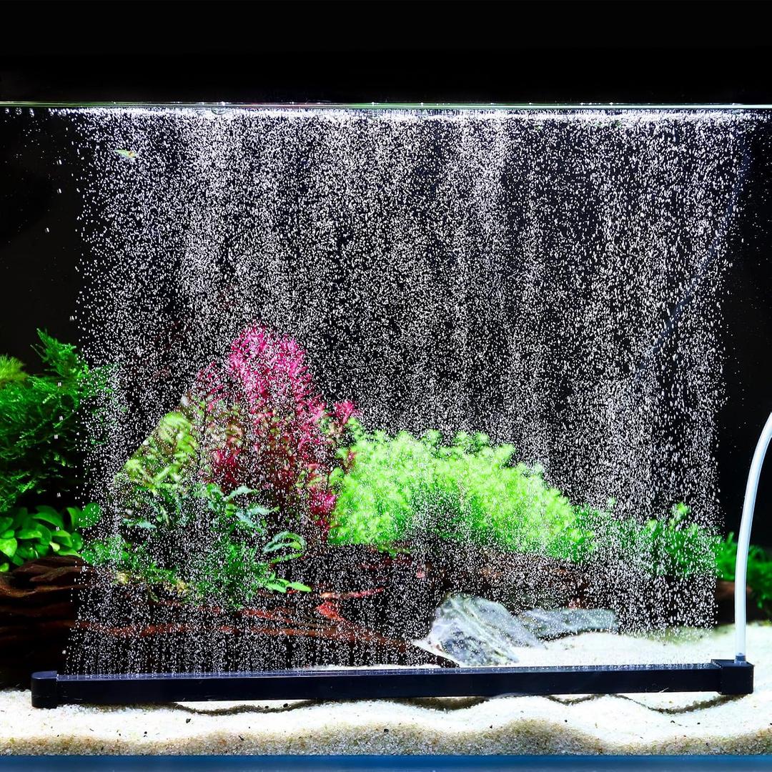hygger Weighted Nano Mist Bubble Wall Bar, 35.4" Self-Sinking ABS Air Stone Strip with Gentle Oxygen Diffuser for Freshwater & Marine Aquarium, Hydroponics