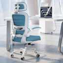 TRALT Office Chair Ergonomic Desk Chair, 330 LBS Home Mesh Office Desk Chairs with Wheels, Comfortable Gaming Chair, High Back Office Chair for Long Hours (Sky Blue)