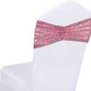 SquarePie Sequin Chair Sashes Bands 30PCS Fuchsia Pink Glitter Decorative Bows for Wedding Party Reception Events Ceremony Banquet