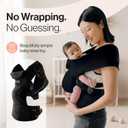 Tushbaby Pearl Wrap Baby Carrier for Newborns 8–20 lbs, Hands-Free Ergonomic Infant Carrier with Storage, Bottle & Wipe Holder, Adjustable Soft Fabric, Black