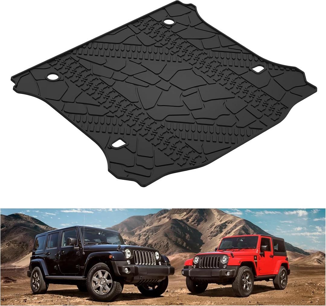 KIWI MASTER Cargo Mat for 2007-2018 Jeep Wrangler JK OEM Replacement 82213184 All Weather Custom Fit Rear Tray Trunk Mat Liner Black
