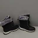 HOBIBEAR Kids Winter Snow Boots Waterproof Outdoor Warm Faux Fur Lined Shoes (1 Little Kid, Grey/New)