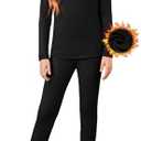Arshiner Girls Thermal Underwear Set Long Johns Cold Weather Kids Base Layer Top Bottom, 130 CM