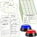 Family Reunion Friendly Feud Game with 2 Answer Buzzers, Feud Cards for Game Night Fun Trivia Quiz for Party Groups Team Building(Colorful, Family)