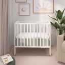 Dream On Me 3-in-1 Portable Folding Stationary Side Mini Baby Crib in White & Mattress, GreenGuard Gold & JPMA, Use as Changer & Playpen, Locking Wheels, 3 Mattress Heights, Extra Firm Mattress