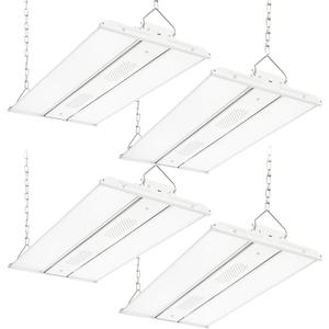 4-Pack LED High Bay Shop Light Commercial 165W 23100 Lumens 5000K 100-277V Dimmable, 2FT Linear Hanging Bay Lights for Warehouse Workshop Supermarket Stadium, Power Tunable 