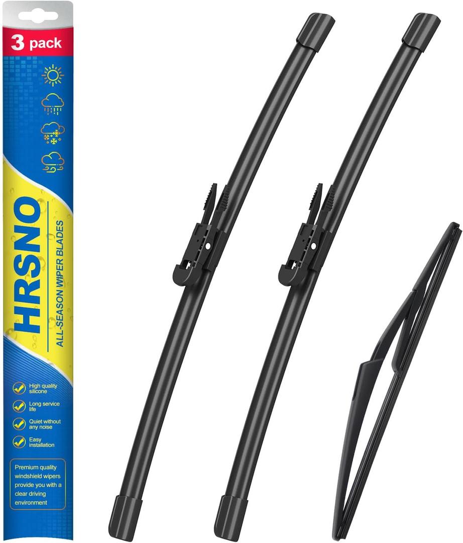 20"+19" Windshield Wipers With 10" Rear Wiper Blade Sets Automotive Replacement for Mini Cooper Countryman 2011-2016,Easy For Installation (Pack of 3)