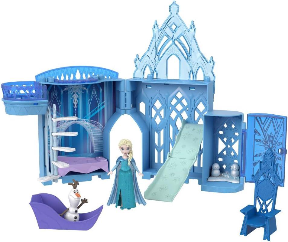Mattel Disney Princess Toys, Storytime Stackers Elsa Ice Palace, Stackable Castle Doll House with Small Doll & 8 Pieces, Inspired by The Disney Frozen Movies