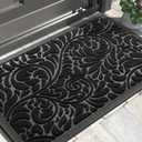 Yimobra Sturdy Door Mat, Heavy Duty Front Welcome Mats for Home Entrance Outdoor Indoor, Doormat for Outside Back Patio Floor Entry Porch Garage Office, Weather Resistant Easy Clean, 36 x 24, Black