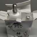 MaisoNovo Soap Dispenser 3-Piece Set | 16.9oz White Bottles with Silver Stainless Steel Pumps