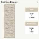 Soalmost Runner Rug 2x7 Washable Non-Slip Hallway Runner Rugs for Kitchen Bathroom Laundry Room Brown Vintage Floor Carpet Runners for Hallways Entryway
