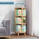 Gdrasuya10 3 Tier Rotating Bookshelf with Legs, Revolving Bookcase Floor Standing Book Shelf 360 Display Bookcase Round Bookshelf Corner Book Shelf Easy Assemble for Bedroom