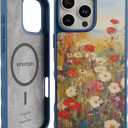 Smartish iPhone 16 Pro Max Magnetic Case - Gripmunk Compatible with MagSafe [Lightweight + Protective] Slim & Thin Grip Cover with Microfiber Lining for Apple iPhone 16 Pro Max - Wildflower Fields