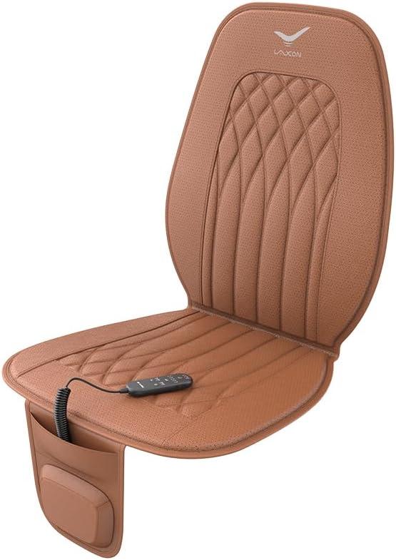 Laxon Air Massage Vehicle Seat | Car Seat Cover, Leather Cushions for Driving, Slim Comfy Design (Brown)