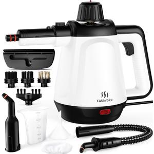 1200W Handheld Steam Cleaner for Home, Powerful Natural MultiSurface Steam Cleaner with 12 Accessories, 13.5oz Pressurized Steamer for Deep Cleaning Tile, Grout, Showers, Bathrooms, Kitchens & Car