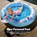 SLOOSH Inflatable Tanning Pool Lounger Float,72" x 65" Pool Floats Adult with Pillow,Luxury Fabric Large Suntan Tub Raft Floatie,Sunbathing Bed Lounge for Water Blow Up Kids Ball Pit Party Gifts,Blue