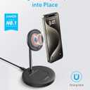 Anker iPhone 16 Wireless Charging Stand, PowerWave 2-in-1 Magnetic Stand Lite with USB-C Cable, for iPhone 16/16 Pro/16 Plus/16 Pro Max/15/14/13 Series, AirPods 2/Pro (No AC Adapter)