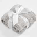 CYMULA Kids Throw for Boys and Girls 30 x 40 inches, Soft Cozy Cute Swaddle Fleece Throw, Light Grey