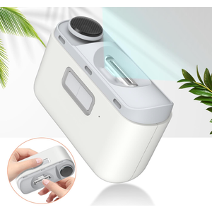 Electric Nail Clipper, 2 in 1 Automatic Nail Trimmer and Polisher with LED Light and Storage Box, for Babies Children Adults Elderly (White)