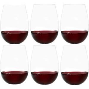Upgraded Design of Our 2017 New York Times Best Stemless Wine Glass (Sweethome)  Made in Europe  Set of 6 , Reinforced Base for Added Stability & Premium Feel, Dishwasher-Safe, Lead-Free, 17oz.
