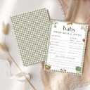 Baby Predictions & Advice Cards for New Parents Fun Baby Shower Games and Activities, Locally Grown Farmers Market Themed Party Decorations Supplies, 5x7 -25 Pcs -C02